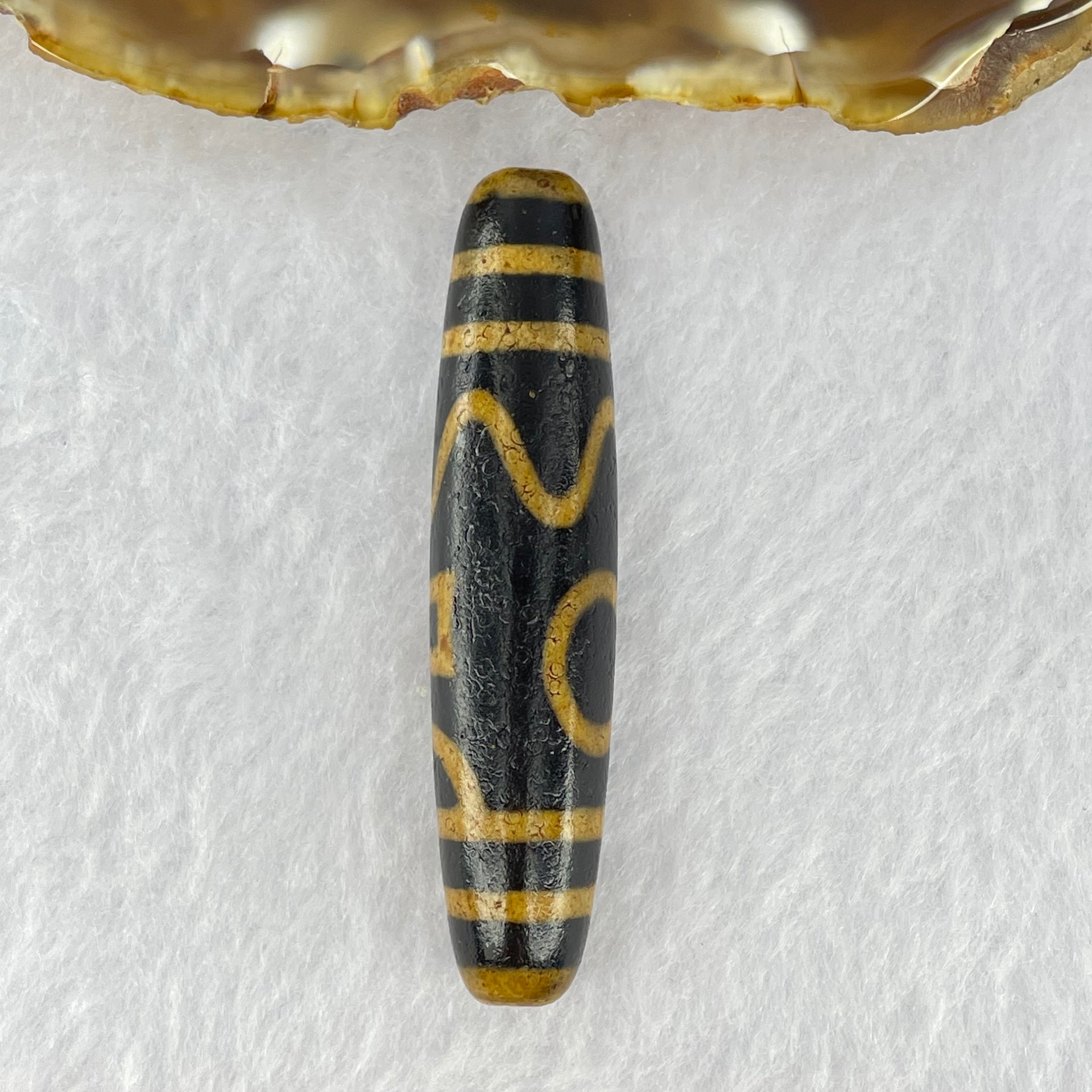 Natural Powerful Tibetan Agate 1 Eye Sky Door Long Dzi Bead Heavenly Master (Tian Zhu) 一眼天诛 14.22g 57.5 by 12.7mm - Huangs Jadeite and Jewelry Pte Ltd