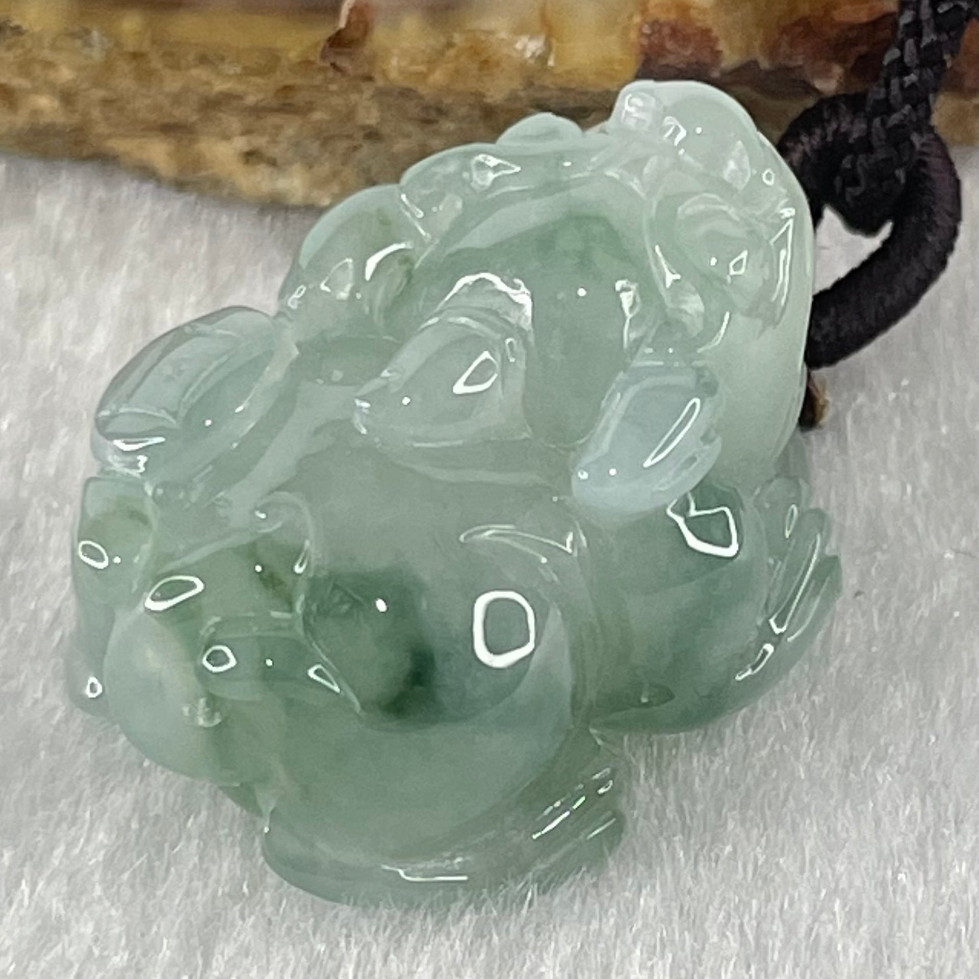 Type A Lavender with Blueish Green Piao Hua Jadeite Male Pixiu String Bracelet 10.87g 24.0 by 18.2 by 14.2mm - Huangs Jadeite and Jewelry Pte Ltd