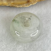 Type A Semi Icy Faint Green Jadeite Ping An Kou Donut Pendant 2.44g 13.2 by 6.6mm - Huangs Jadeite and Jewelry Pte Ltd