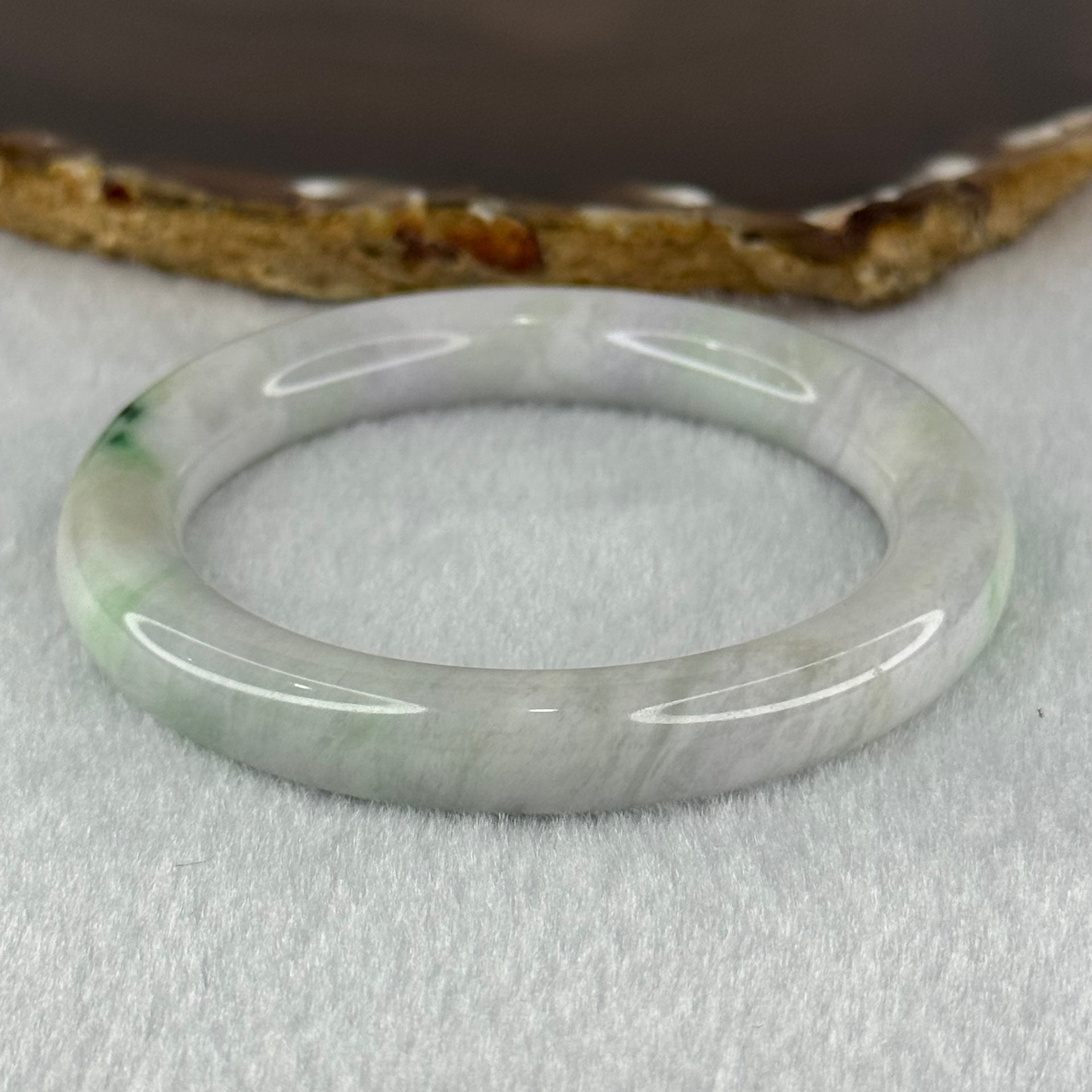Type A Light Lavender with Green Piao Hua Bangle 49.42g 10.0 by 9.6mm Internal Diameter 54.0mm (Slight External Rough) - Huangs Jadeite and Jewelry Pte Ltd