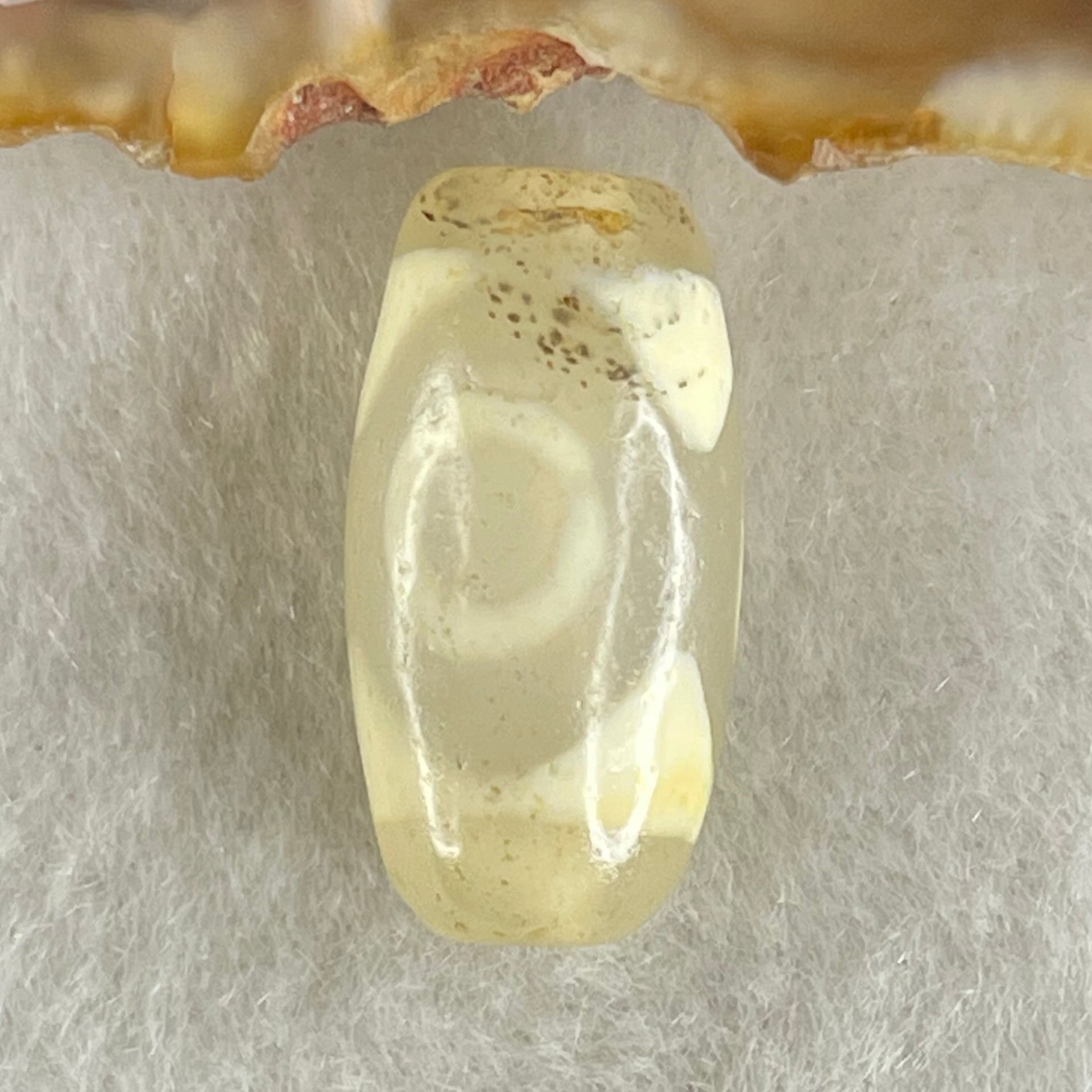 Natural Powerful Tibetan Old Oily Agate 3 Eyes Dzi Bead Heavenly Master (Tian Zhu) 三眼天诛 3.03g 20.0 by 10.3mm - Huangs Jadeite and Jewelry Pte Ltd