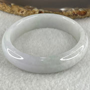 Type A Light Lavender Green Jadeite Oval Bangle 41.16g Internal Diameter 53.6mm 12.7 by 6.6mm (Very Slight Internal Lines) - Huangs Jadeite and Jewelry Pte Ltd