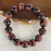 Natural Red Tiger's Eye Quartz Beads Bracelet 59.15g 16.5cm 14.2mm 15 Beads - Huangs Jadeite and Jewelry Pte Ltd
