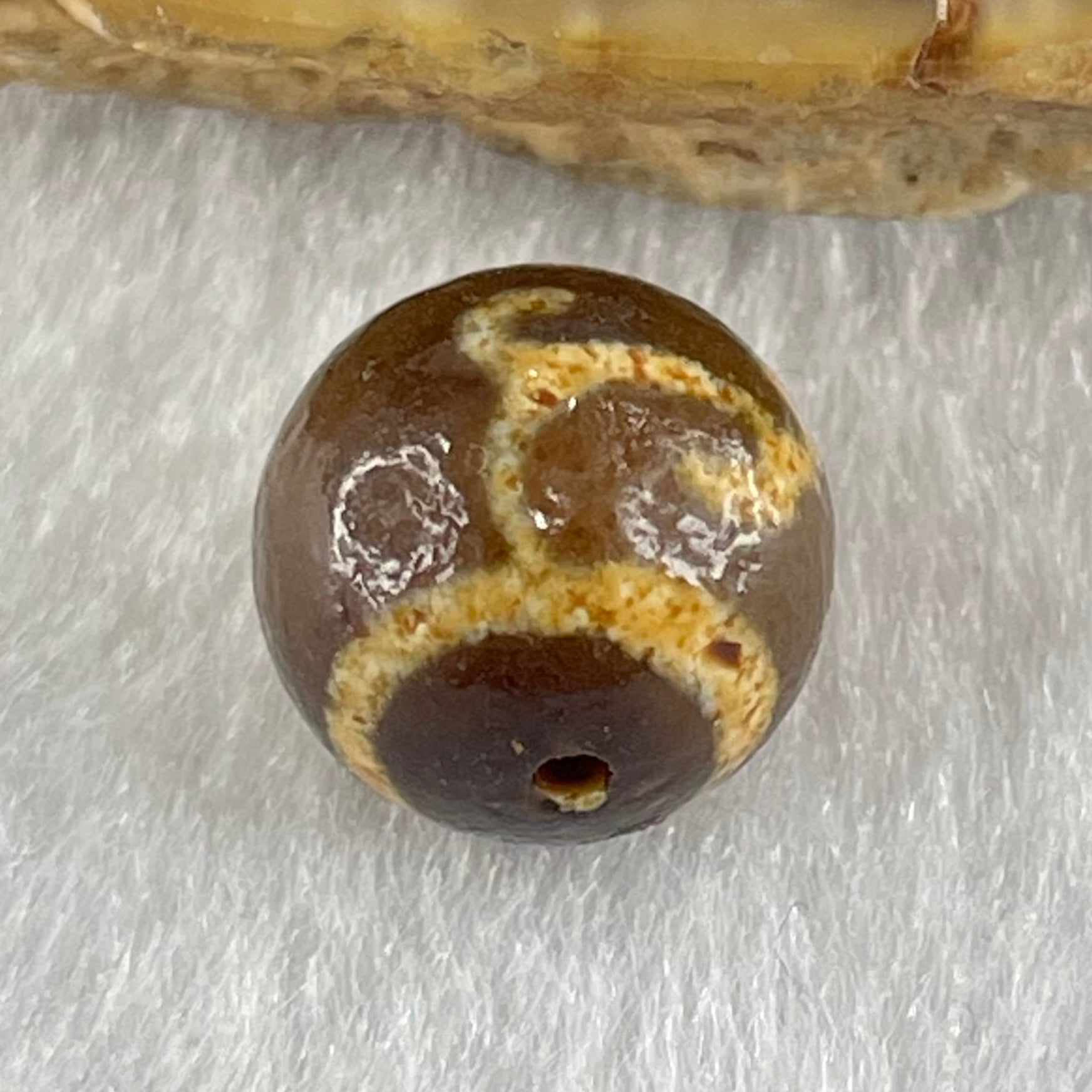 Natural Powerful Tibetan Old Oily Agate Ruyi Dzi Bead Heavenly Master (Tian Zhu) 如意天珠 1.56g 10.4 by 10.5mm - Huangs Jadeite and Jewelry Pte Ltd