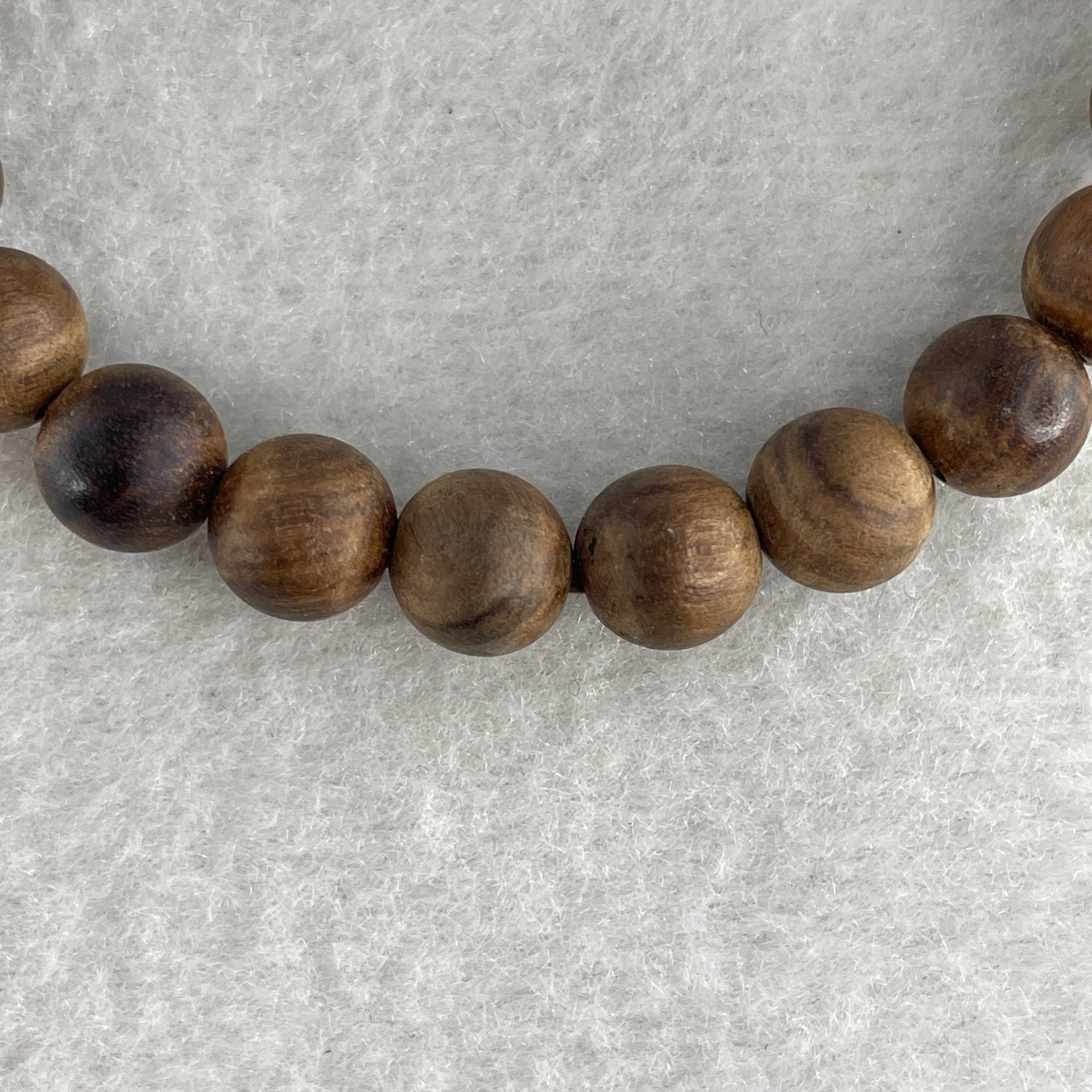 Natural Wooden Beads with 9 Eyes Dzi Bead Bracelet 16.46g 147cm 38.9 by 13.0mm 9Eye - 8.2mm 17 Beads - Huangs Jadeite and Jewelry Pte Ltd