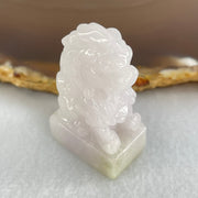 Type A Faint Lavender Jadeite Fu Dog Seal Display 25.66g 40.4 by 23.5 by 14.7mm - Huangs Jadeite and Jewelry Pte Ltd