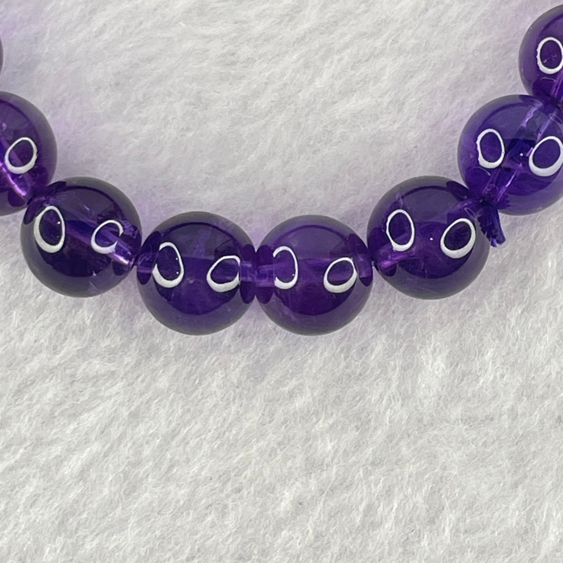 Very Good Grade Natural Amethyst Bracelet 24.97g 16cm 9.9mm 20 Beads - Huangs Jadeite and Jewelry Pte Ltd