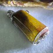 Good Grade Natural Copper Rutilated Quartz Rectangle Shape in S925 Silver Pendant 16.69g 35.0 by 19.8 by 12.9mm - Huangs Jadeite and Jewelry Pte Ltd