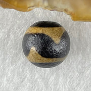 Natural Powerful Tibetan Old Oily Agate Tiger Tooth Daluo Dzi Bead Heavenly Master (Tian Zhu) 虎呀天诛 1.45g 9.9 by 10.3mm - Huangs Jadeite and Jewelry Pte Ltd