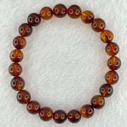 Natural Purple Amber Beads Bracelet 天然紫蜜琥珀手链 7.00g 15.5cm 8.4mm 23 Beads - Huangs Jadeite and Jewelry Pte Ltd