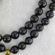 Type A Opaque Wuji Black Jadeite Beads Necklace 138.78g 74cm 10.2mm 76 Beads - Huangs Jadeite and Jewelry Pte Ltd
