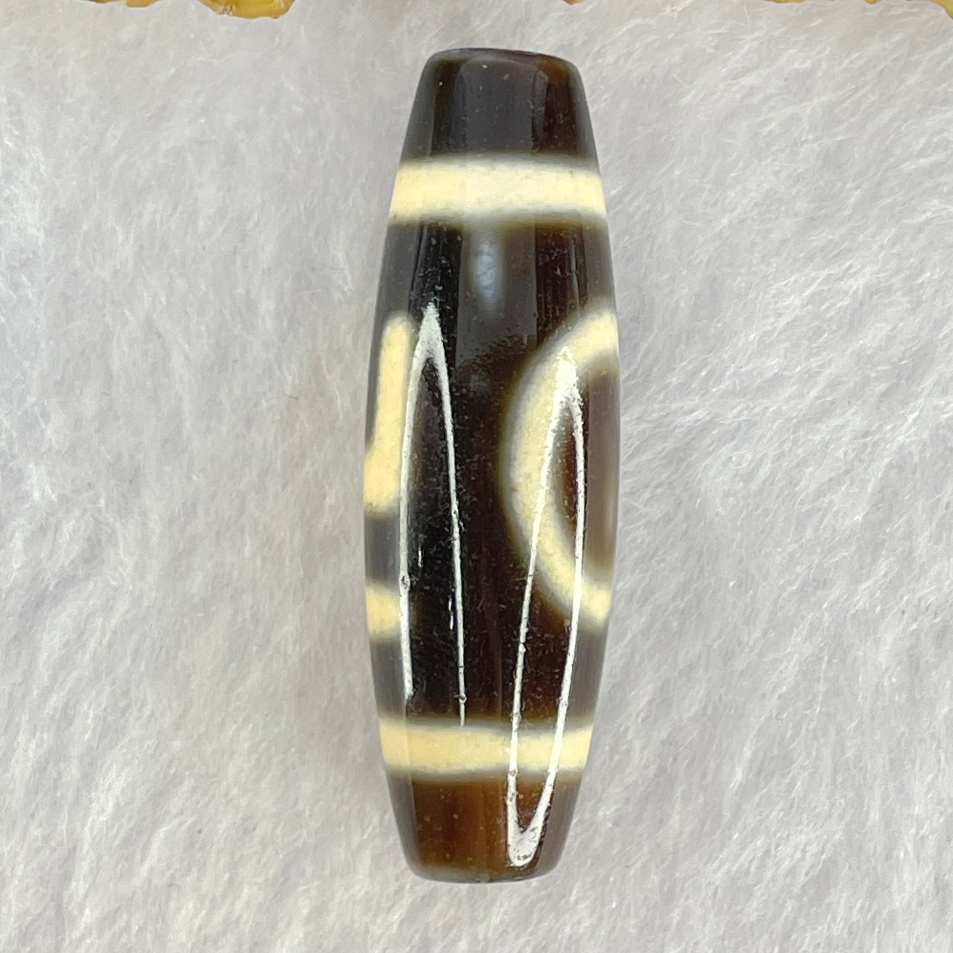 Natural Powerful Tibetan Old Oily Agate 1 Eye With Swastika Dzi Bead (Hotu Dzi) 7.50g 38.2 by 11.7mm - Huangs Jadeite and Jewelry Pte Ltd