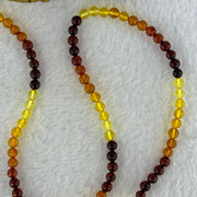 Natural Mixed Color Amber Beads Elastic Necklace 天然血珀项链 10.77g 36cm 7.4mm 52 Beads - Huangs Jadeite and Jewelry Pte Ltd