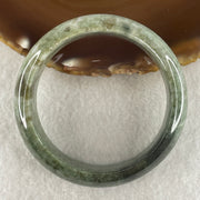 Natural Type A Green with Yellowish Green Piao Hua Jadeite Bangle | (64.81g | 53.1mm ID | 16.9 x 7.8mm | Very Very Slight External Rough |Golden Abundance & Lifelong Protection Anchor, Prosperity & Executive Bangle) - Huangs Jadeite and Jewelry Pte Ltd