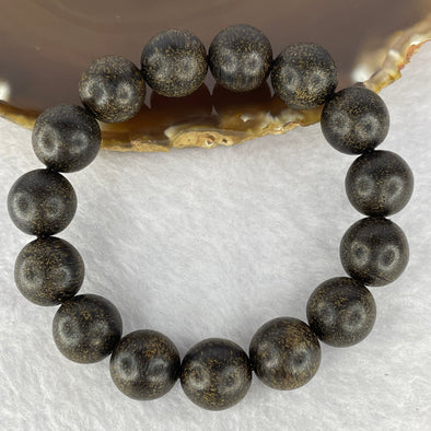 Natural Old Wild Indonesia Agarwood Beads Bracelet (Sinking Type) 天然老野生印尼沉香珠手链 23.04g 13.7mm 15 Beads - Huangs Jadeite and Jewelry Pte Ltd