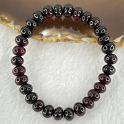 Natural Dark Blood Red Amber Beads Bracelet 天然血珀手链 7.24g 15cm 8.5mm 30 Beads - Huangs Jadeite and Jewelry Pte Ltd
