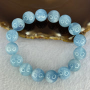 Natural Aquamarine Beads Bracelet 50.83g 18cm 13.2mm 16 Beads - Huangs Jadeite and Jewelry Pte Ltd