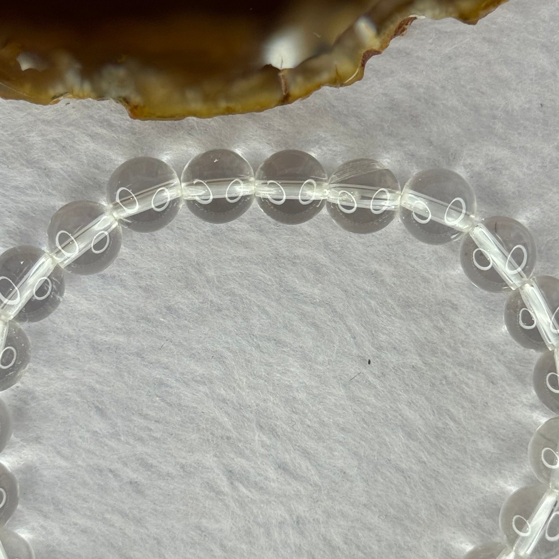 Natural Clear Quartz Bracelet 天然白水晶手链 18.64g 16.5cm 8.4mm 24 Beads - Huangs Jadeite and Jewelry Pte Ltd