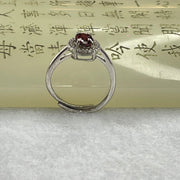 Red Cubic Zirconia in 925 Sliver Ring (Adjustable Size) 1.80g 7.7 by 6.6 by 4.0mm - Huangs Jadeite and Jewelry Pte Ltd