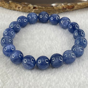 Natural Blue Kyanite Beads Bracelet 39.27g 15.5cm 10.8mm 18 Beads - Huangs Jadeite and Jewelry Pte Ltd