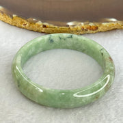 Type A Green and Dark Green Brown Piao Hua Jadeite Bangle Internal Diameter 53.7mm 39.34g 12.5 by 6.4mm (Slight External Rough + Slight Internal Lines) - Huangs Jadeite and Jewelry Pte Ltd