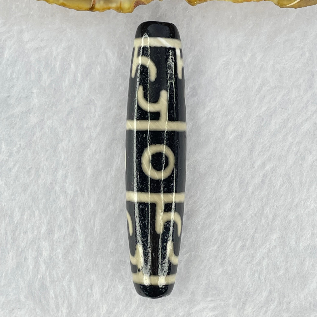 Natural Powerful Tibetan Old Oily Agate 3 Eyed Dharma Vajra Dzi Bead Heavenly Master (Tian Zhu) 三眼金刚杵天珠 15.33g 59.1 by 12.9mm - Huangs Jadeite and Jewelry Pte Ltd