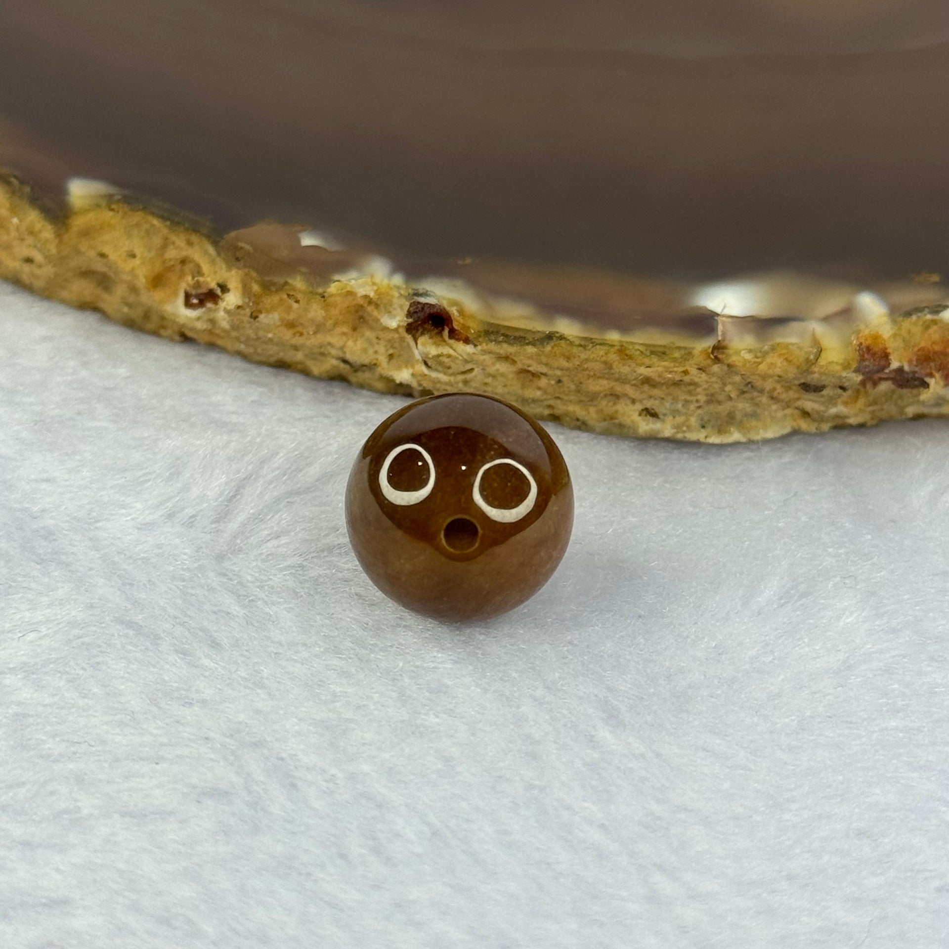 Type A Brown Jadeite Bead for Bracelet/Necklace/Earrings/Ring 4.20g 13.6mm - Huangs Jadeite and Jewelry Pte Ltd