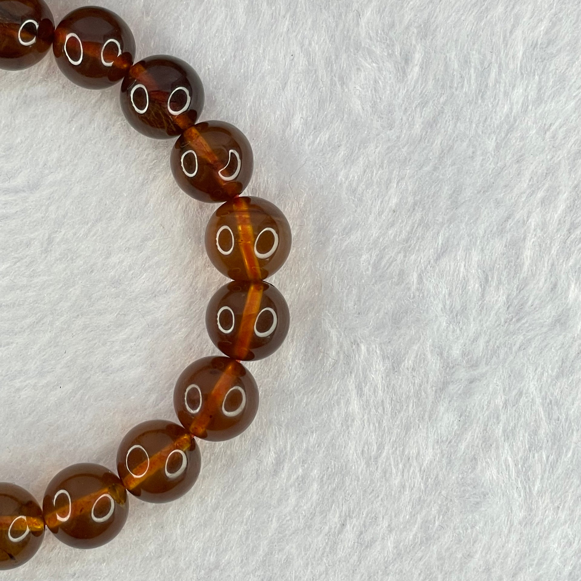 Natural Purple Amber Beads Bracelet 天然巨峰紫葡萄琥珀手链 11.99g 16cm 10.2mm 19 Beads - Huangs Jadeite and Jewelry Pte Ltd