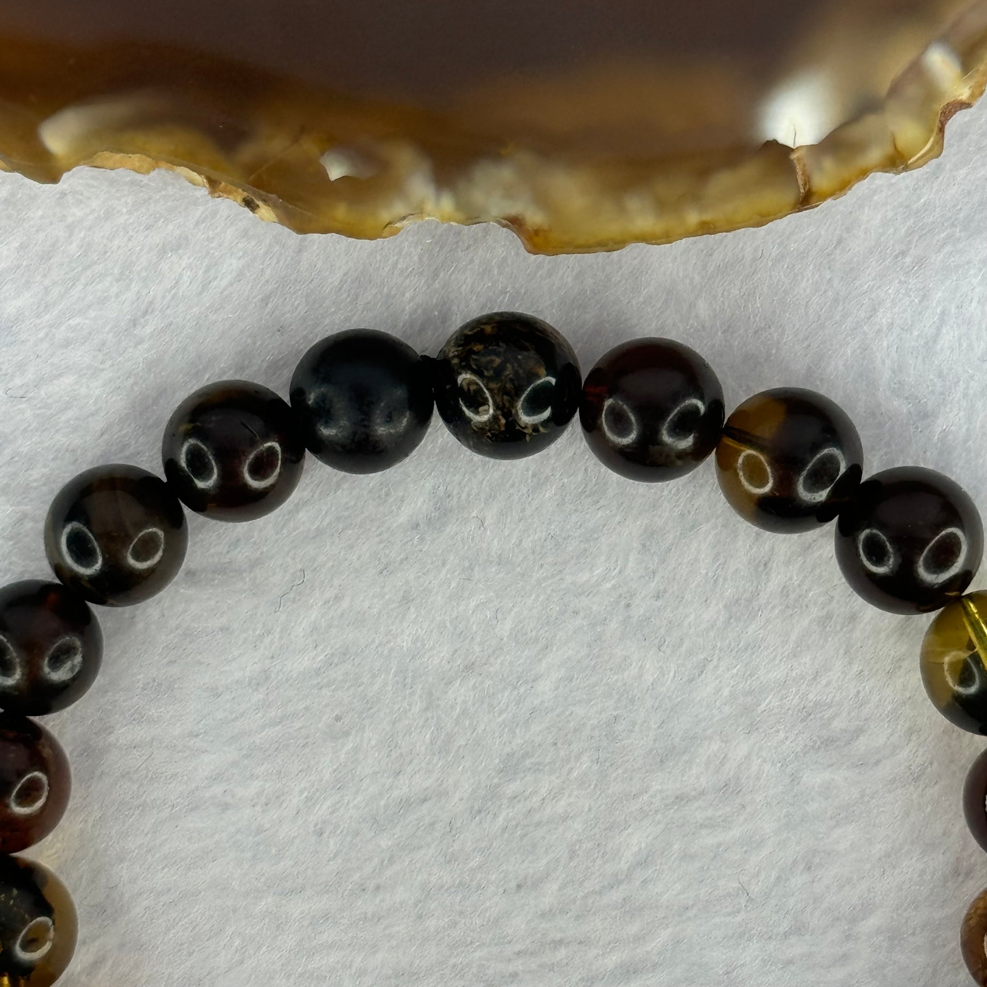 Natural Mixed Amber Beads Bracelet 7.82g 15.5cm 8.7mm 22 Beads - Huangs Jadeite and Jewelry Pte Ltd