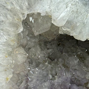 Natural Triangular Shape Amethyst Cave with Wooden Display 12,879.2g 285.0 by 240.0 by 300.0mm - Huangs Jadeite and Jewelry Pte Ltd