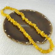 Natural Beeswax Raw Stone Irregular Beads Necklace 天然蜜蜂蜡原石项链 26.66g 46cm 13.7 by 8.5 by 4.5mm, 7.4 by 7.2 by 4.4mm 127pcs - Huangs Jadeite and Jewelry Pte Ltd