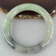 Type A Green Lavender with Grey Wuji Patches Jadeite Bangle Internal Diameter 59.7mm 90.66g 13.5 by 11.6mm (Slight Internal Lines) - Huangs Jadeite and Jewelry Pte Ltd