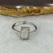 Type A High ICY White Jadeite with Crystals in S925 Sliver Ring (Adjustable Size) 2.01g 8.9 by 5.5 by 3.1mm - Huangs Jadeite and Jewelry Pte Ltd