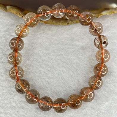 Natural Rutilated Quartz Bracelet 24.66g by 9.8mm by 20 Beads - Huangs Jadeite and Jewelry Pte Ltd