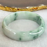 Type A Light Blueish Green Lavender with Moss Green Piao Hua Jadeite Bangle Internal Diameter 56.7mm 66.48g 16.7 by 8.7mm (Internal Lines) - Huangs Jadeite and Jewelry Pte Ltd