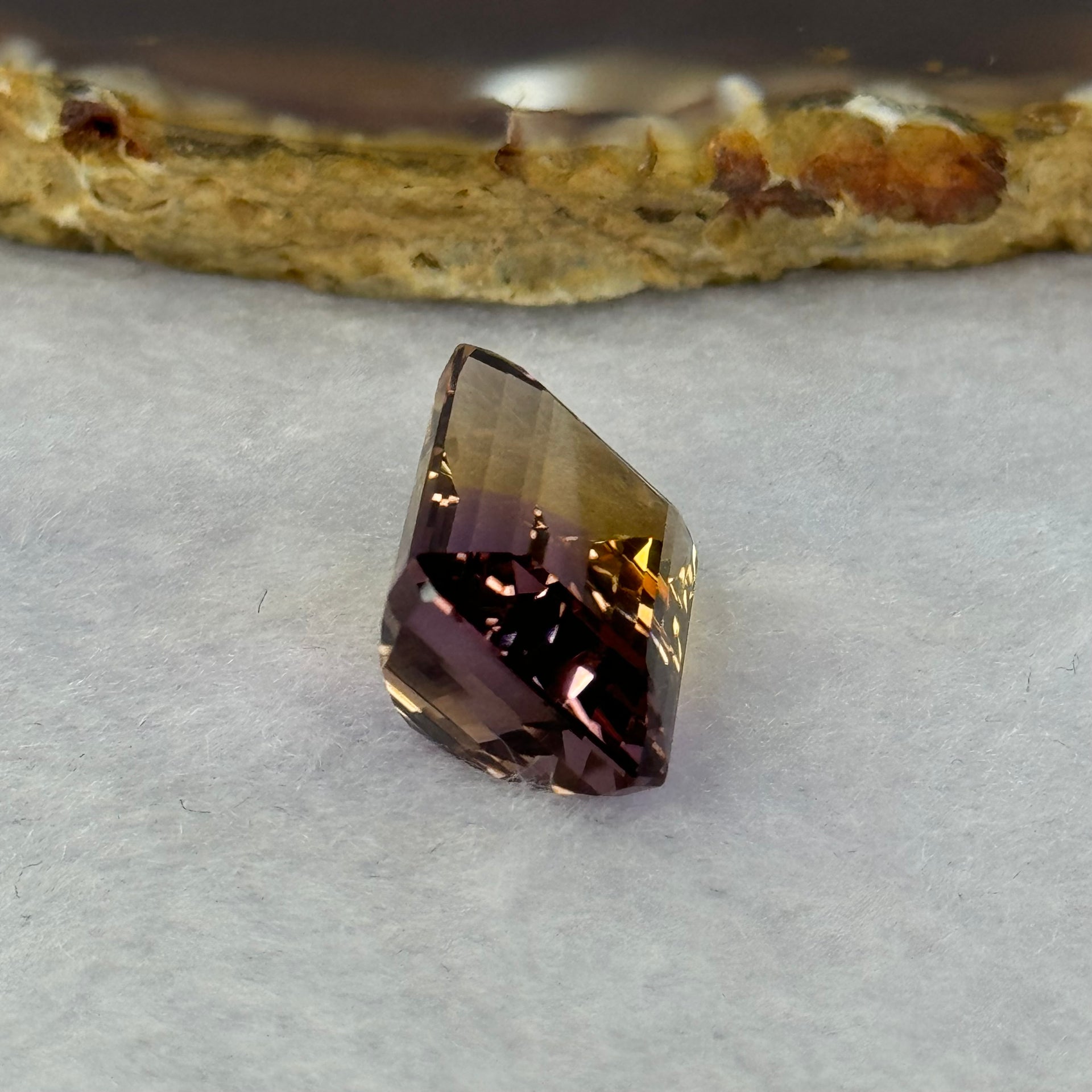 Natural Faceted Ametrine in Emerald Cut 19.16ct 18.0 by 13.5 by 10.4mm - Huangs Jadeite and Jewelry Pte Ltd