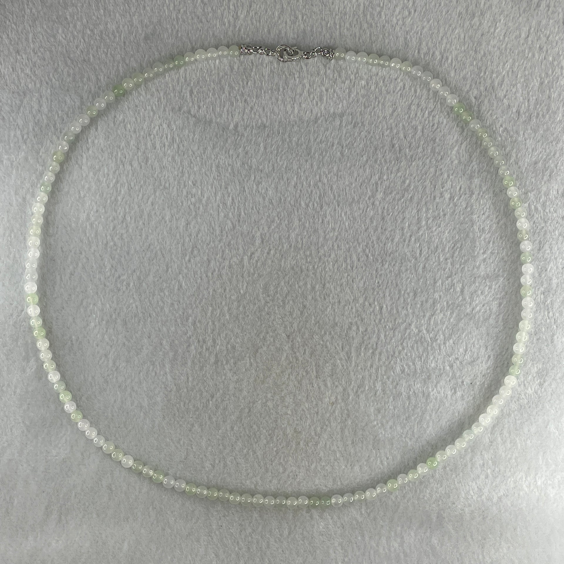 Natural Type A Icy Faint Green to White Jadeite Beads Necklace 26.313g 60cm 5.0mm 126 Beads - Huangs Jadeite and Jewelry Pte Ltd