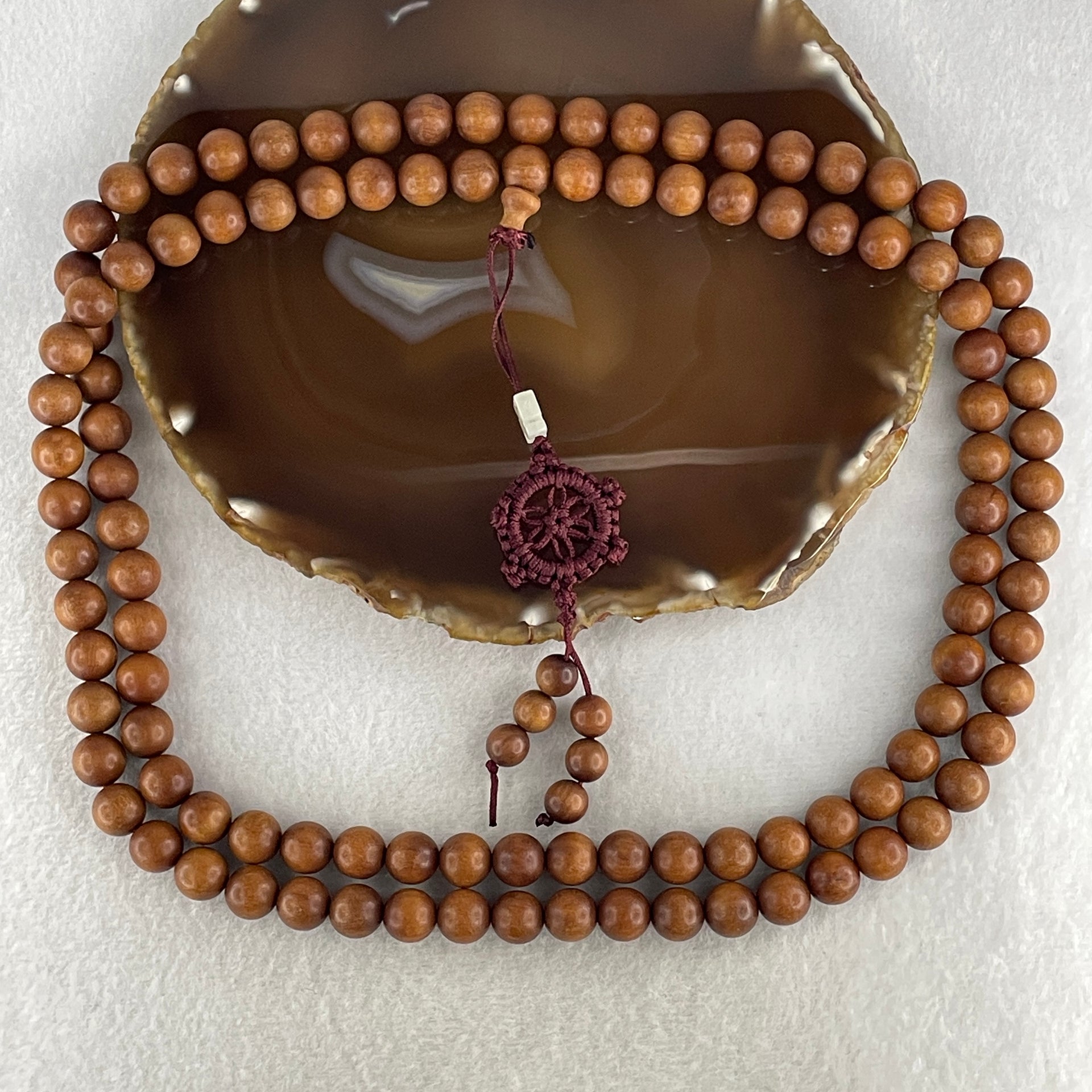 Certified Natural Sandalwood Beads Necklace 61.50g 118cm 10.1mm 108Beads - Huangs Jadeite and Jewelry Pte Ltd