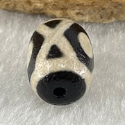 Natural Powerful Tibetan Old Oily Agate Jin Gang 3 Eyes Dzi Bead Heavenly Master (Tian Zhu) 金刚三眼天诛 2.20g 13.8 by 10.0mm - Huangs Jadeite and Jewelry Pte Ltd