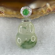 Certified Type A 18k White Gold Icy Green Piao Hua Hulu Jade Jadeite 2.00g 23.9 by 11.7 by 5.1mm - Huangs Jadeite and Jewelry Pte Ltd