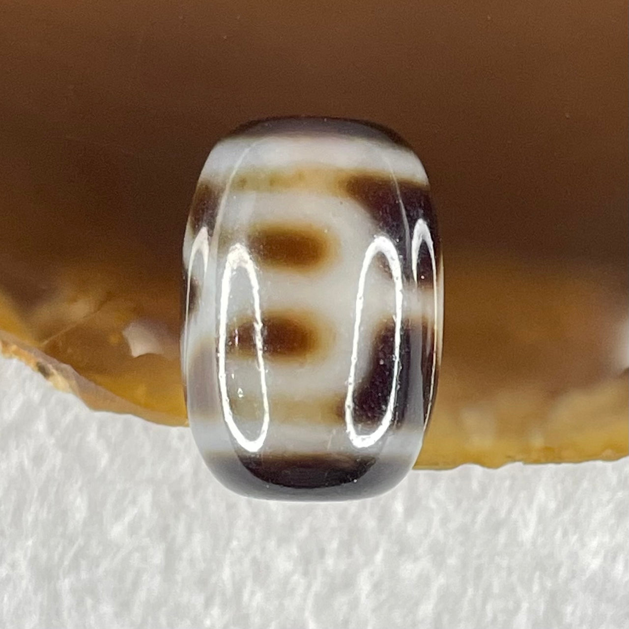 Natural Powerful Tibetan Old Oily Agate Patina Guiren Tairen Human Dzi Bead Totem Amulet Heavenly Master (Tian Zhu) 贵人天诛 4.67g 18.3 by 12.7mm - Huangs Jadeite and Jewelry Pte Ltd