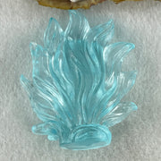 Liuli Blue 9 Tail Fox Display 74.92g 52.5 by 26.0 by 64.3mm - Huangs Jadeite and Jewelry Pte Ltd