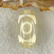 Natural Powerful Tibetan Old Oily Agate 3 Eyes Dzi Bead Heavenly Master (Tian Zhu) 三眼天诛 3.17g 20.1 by 10.4mm - Huangs Jadeite and Jewelry Pte Ltd