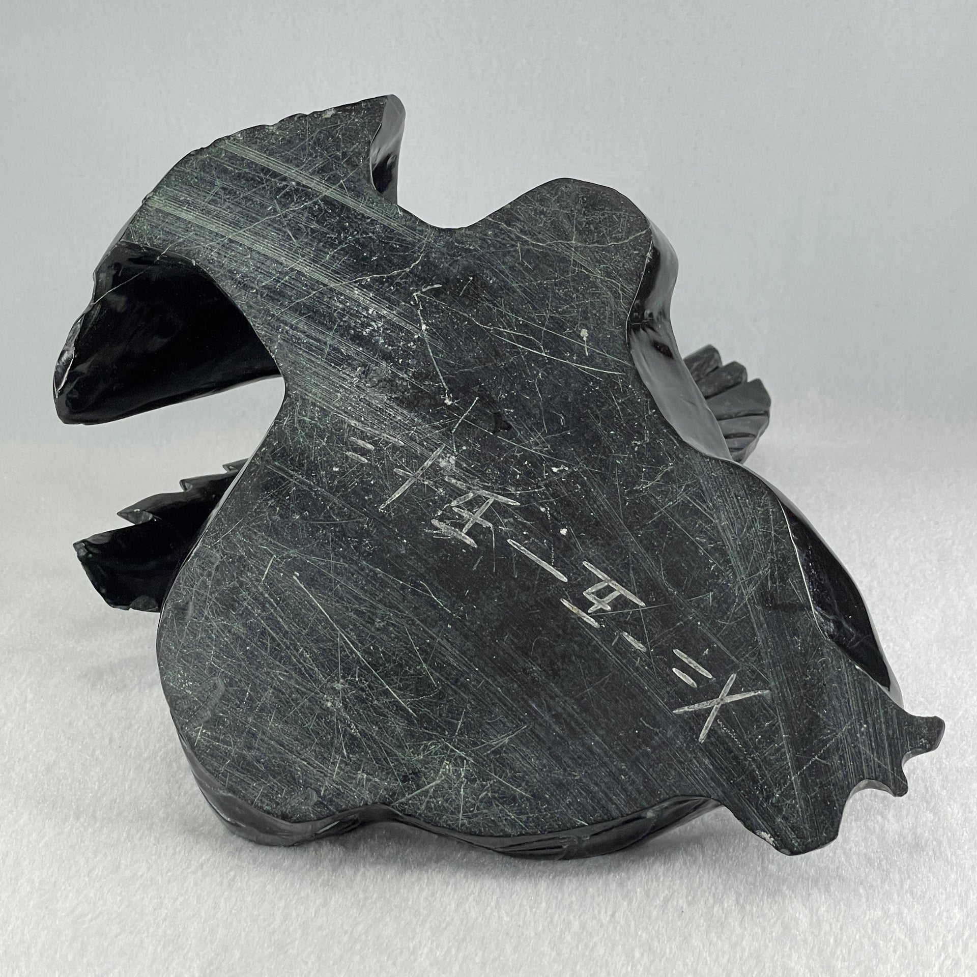 Black Stone Eagle with Pond with Wooden Stand Display 1,914.9g 240.0 by 191.0 by 230.0mm - Huangs Jadeite and Jewelry Pte Ltd