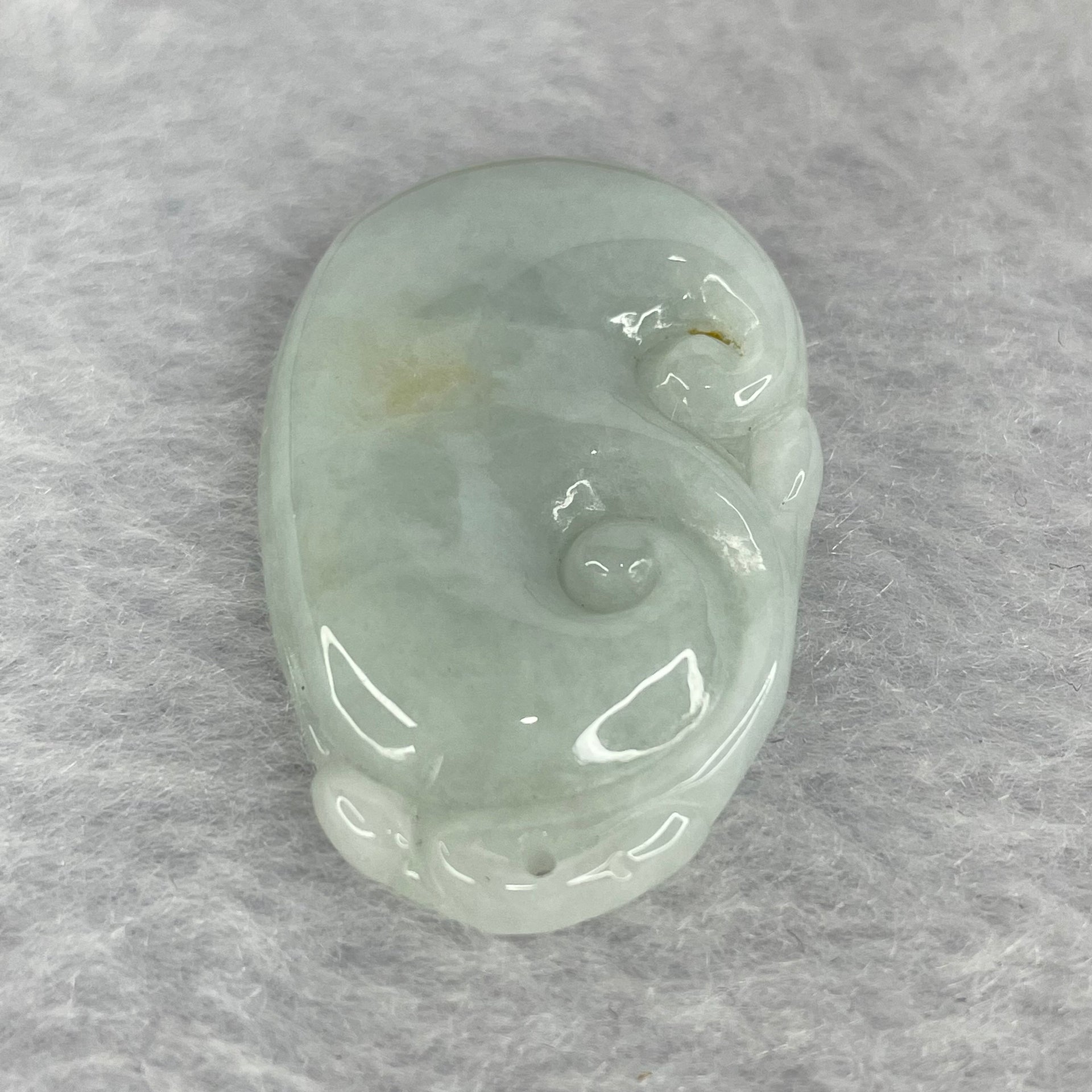 Type A Sky Blue with Yellow Jadeite Ruyi 如意 46.15g 37.7mm by 23.7mm - Huangs Jadeite and Jewelry Pte Ltd