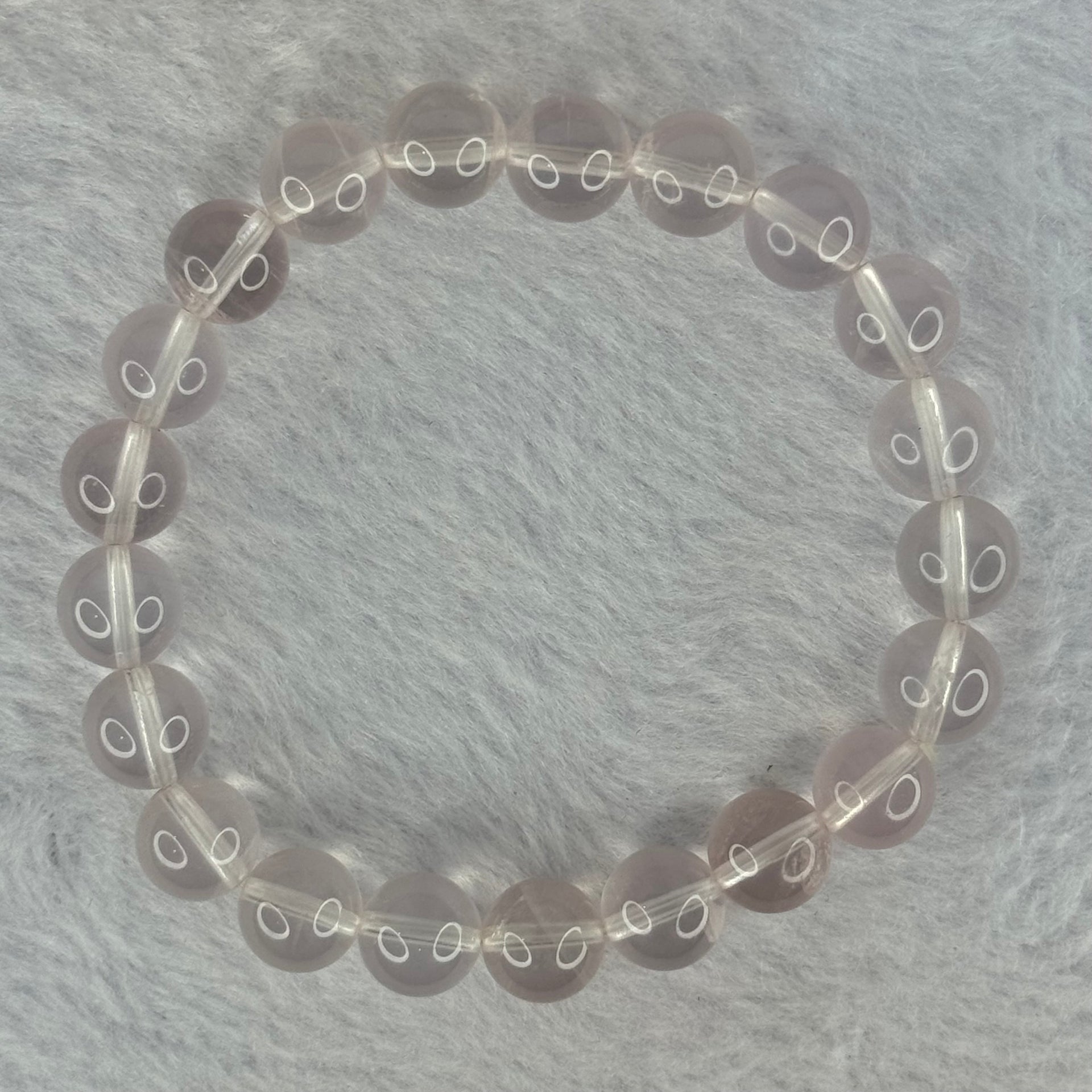 Natural Rose Quartz Beads Bracelet 天然玫瑰石英珠手链 23.36g 16.5cm 9.4mm 21 Beads - Huangs Jadeite and Jewelry Pte Ltd