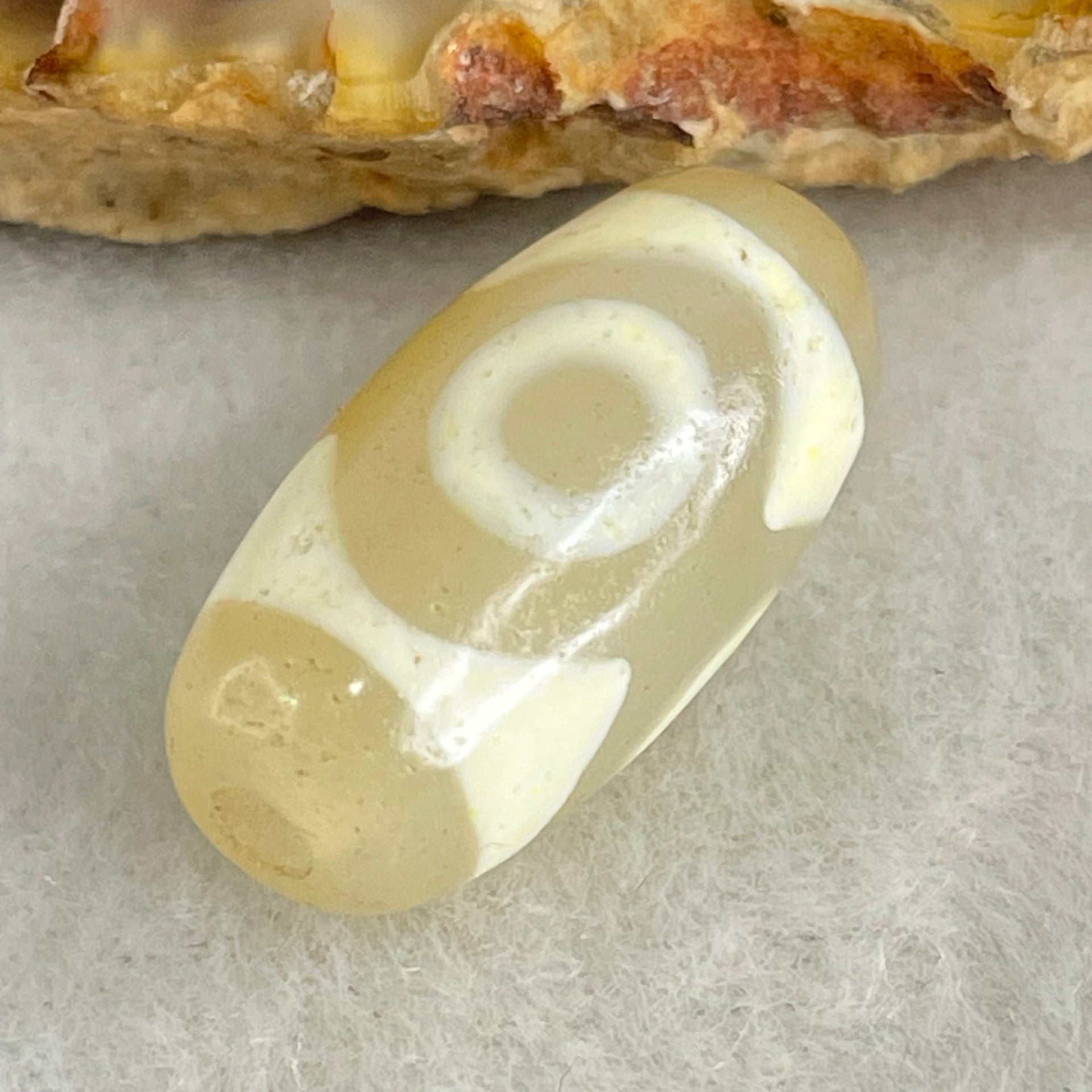 Natural Powerful Tibetan Old Oily Agate 3 Eyes Dzi Bead Heavenly Master (Tian Zhu) 三眼天诛 2.95g 20.1 by 10.2mm - Huangs Jadeite and Jewelry Pte Ltd