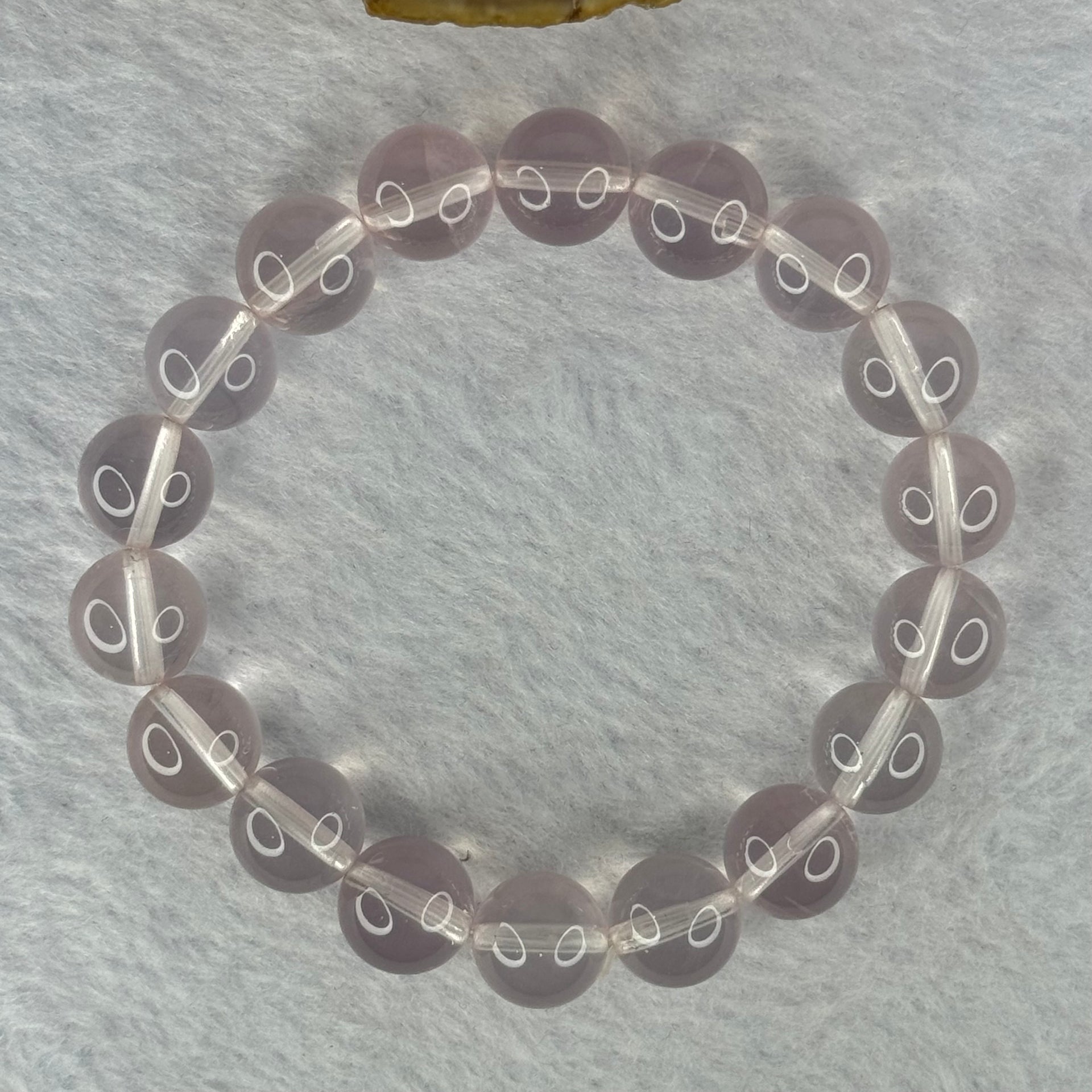 Natural Rose Quartz Beads Bracelet 天然玫瑰石英珠手链 33.93g 17cm 11.2mm 18 Beads - Huangs Jadeite and Jewelry Pte Ltd