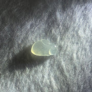 Type A Icy Faint Green Jadeite Rabbit Charm 0.55g 12.1 by 3.4 by 7.8mm - Huangs Jadeite and Jewelry Pte Ltd