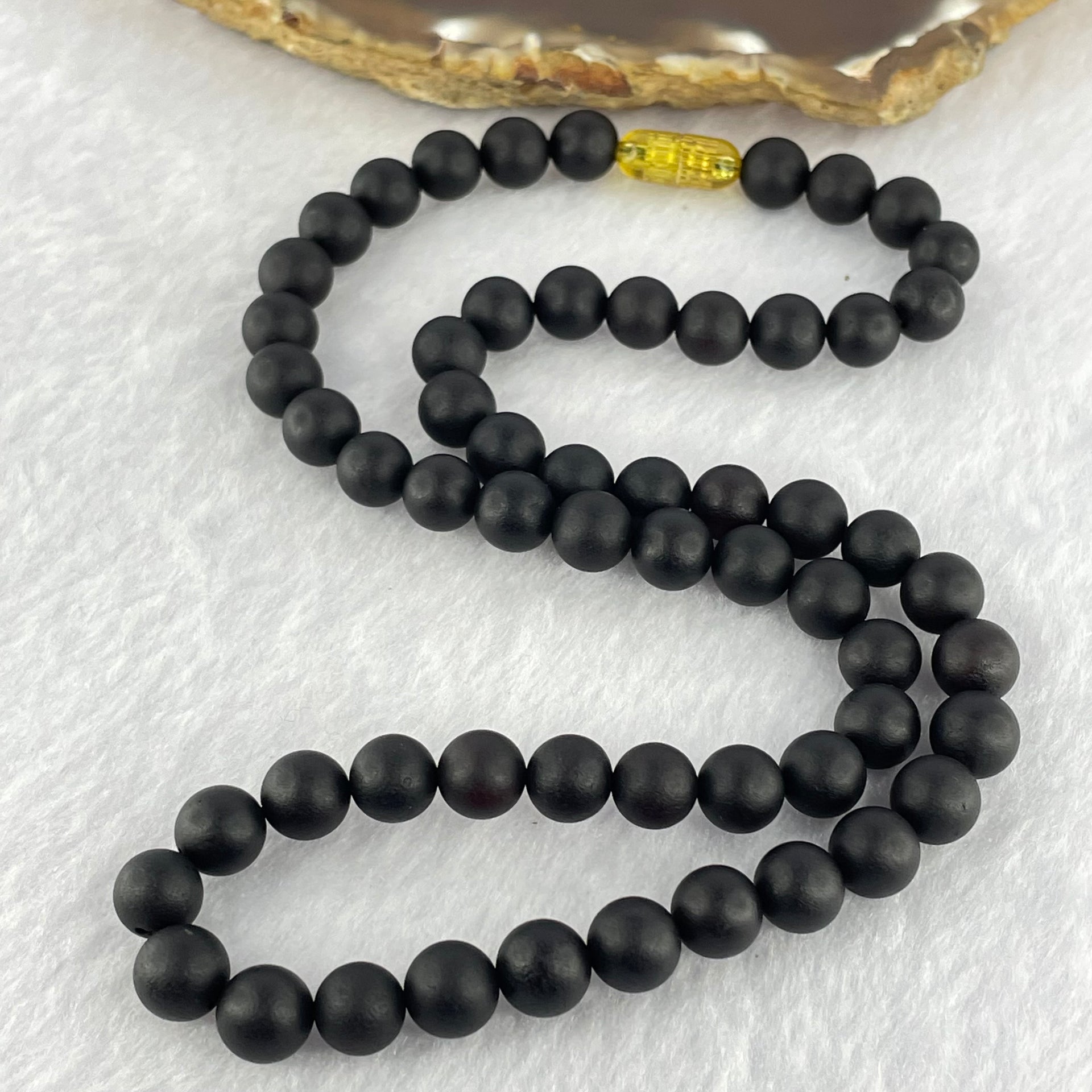 Special Natural Old Black King Amber Beads Necklace 特一天然老黑王琥珀项链 15.94g 45cm  8.0mm 59 Beads - Huangs Jadeite and Jewelry Pte Ltd